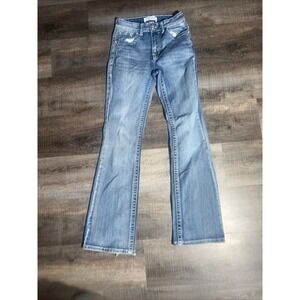Wax Jean Collection‎ Jeans Womens 26 Blue Low Rise Bootcut Y2K Brats Embroidered